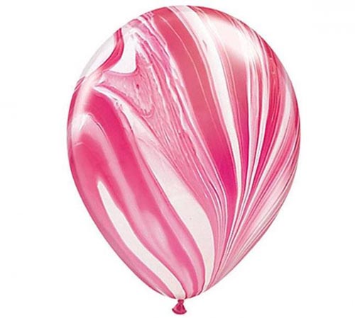 Strawberry Swirl Superagate Helium Latex Balloon